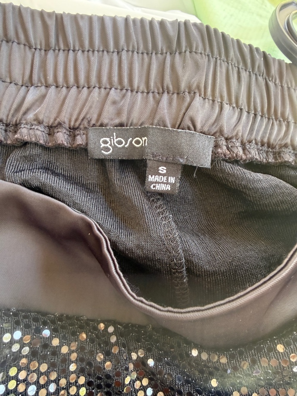 Gibson Black Sequin Mini Skirt